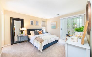 Bedroom at MAA Fifty One luxury apartment homes in Charlotte, NC