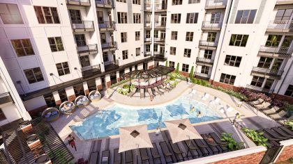 Aerial view of the pool at MAA Plaza Midwood