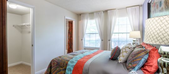 Model Bedroom at MAA Duke Forest luxury apartment homes in Durham, NC