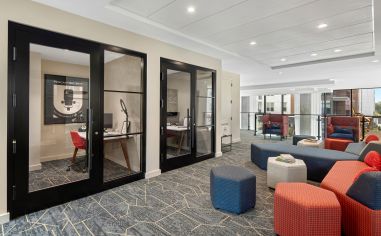 Podcast studio at MAA Nixie luxury apartment homes in Durham, NC