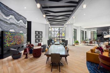 Social lounge at MAA Nixie luxury apartment homes in Durham, NC