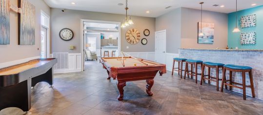 Billiards Table at MAA Farm Springs luxury apartment homes in Summerville, SC