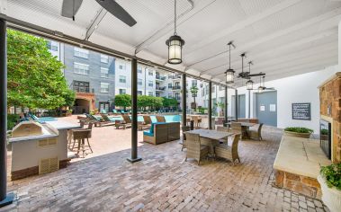 Poolside Fireplace at MAA Addison Circle in Dallas, TX