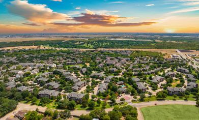 Property Aerial at MAA Bear Creek luxury apartment homes in Euless, TX near Dallas