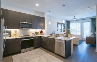 Kitchen at MAA Cathedral Arts Luxury apartment homes in Dallas, TX