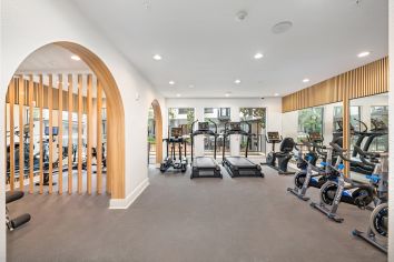 Fitness center at MAA North Hall luxury apartment homes in Dallas, TX