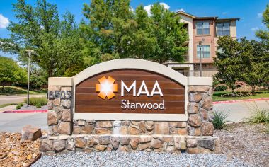 Signage at MAA Starwood luxury apartment homes in Frisco, TX