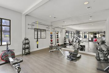 Fitness center at Times Square at Craig Ranch luxury apartment homes in Dallas, TX