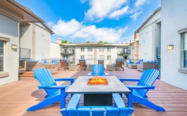 Fire pit at MAA Uptown Village luxury apartment homes in Dallas, TX