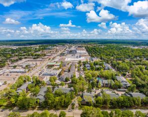 Aerial at MAA Greenwood Forest luxury apartment homes in Houston, TX