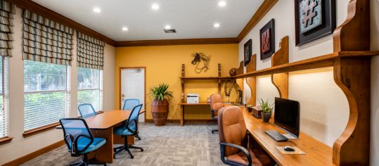 Business center at MAA Ranchstone luxury apartment homes in Houston, TX
