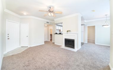 Living room at MAA Ranchstone luxury apartment homes in Houston, TX