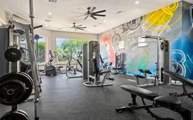 Fitness center at MAA Woodwind luxury apartment homes in Houston, TX