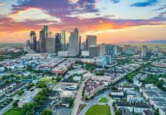 City Skyline at Post Midtown Square luxury apartment homes in Houston, TX