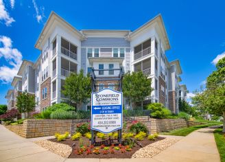 Property Signage at Stonefield Commons in Charlotteville, VA