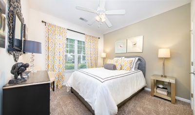 Bedroom at Seasons at Celebrate Virginia luxury apartment homes in Fredericksburg, VA