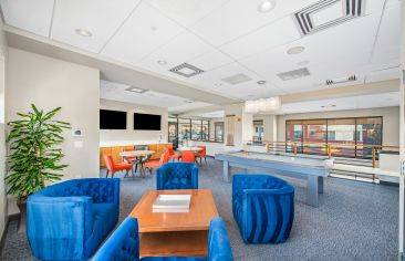 Upstairs lounge at Radius luxury apartment homes in Newport News, VA