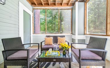 Patio at Colonial Village at Waterford luxury apartment homes in Richmond, VA