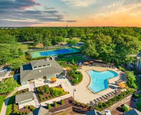 Aerial Pool view at Colonial Village at West End in Richmond, VA