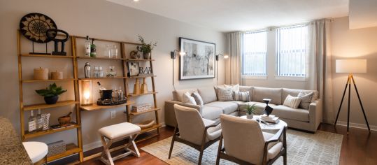 Living area at Post Massachusetts Avenue luxury apartment homes in Washington, DC