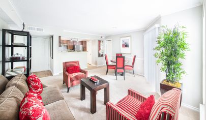 Living room at Post Tyson's Corner luxury apartment homes in McLean, VA Near Washington DC