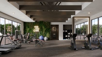 Fitness center at TPC Providence luxury apartment homes in Huntsville, AL
