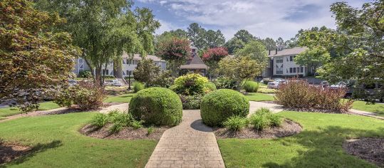 Exterior Garden at The Paddock Club Huntsville luxury apartment homes in Huntsville, AL