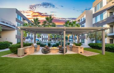 Fire pit at MAA SkySong luxury apartment homes in Scottsdale, AZ