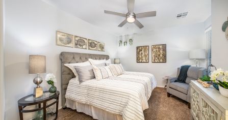 Bedroom at MAA SkySong luxury apartment homes in Scottsdale, AZ