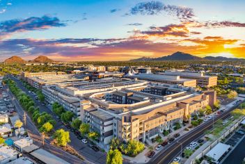 Property aerial at MAA SkySong luxury apartment homes in Scottsdale, AZ