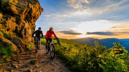 Biking stock photo at MAA Milepost 35 in Denver, CO