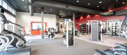 Fitness center at Sync36 luxury apartment homes in Westminster, CO