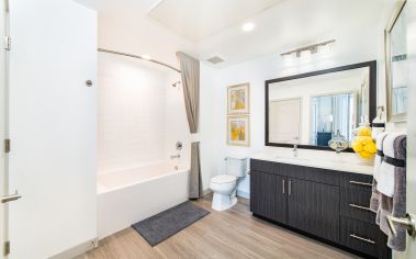 Bathroom at Sync36 luxury apartment homes in Westminster, CO