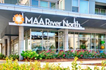Signage at MAA River North luxury apartment homes in Denver, CO