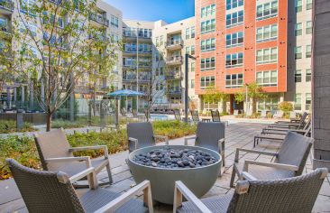 Pool firepit at MAA River North luxury apartment homes in Denver, CO