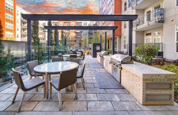 Pool grill at MAA River North luxury apartment homes in Denver, CO
