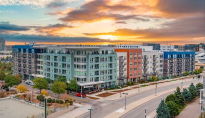 Aerial at MAA River North luxury apartment homes in Denver, CO