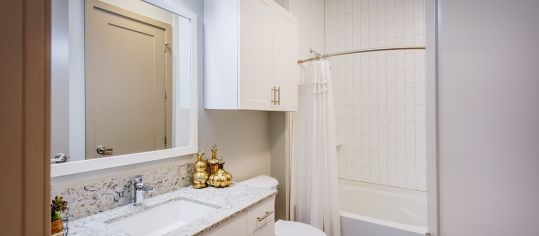 Bathroom at Post River North luxury apartment homes in Denver, CO