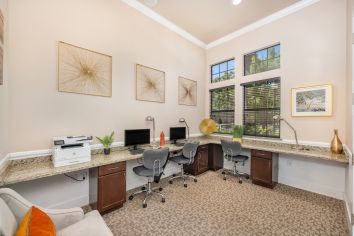 Business center at MAA Magnolia Parke luxury apartment homes in Gainesville, FL