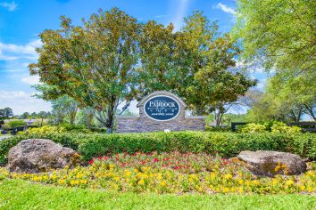 Sign at The Paddock Club Mandarin luxury apartment homes in Jacksonville, FL