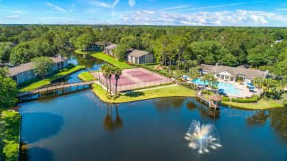 Aerial view at Woodhollow luxury apartment homes in Jacksonville, FL