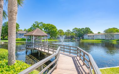 Boat dock at Woodhollow luxury apartment homes in Jacksonville, FL