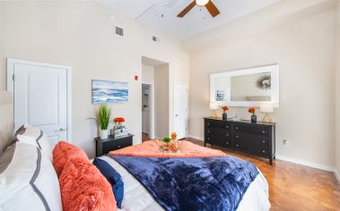 Bedroom at MAA Baldwin Park luxury apartment homes in Orlando, FL