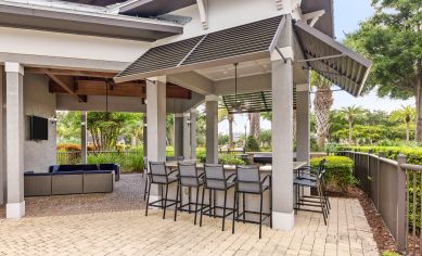 Pool lounge at MAA Lake Mary luxury apartment homes in Lake Mary, FL