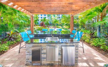 Grilling area at MAA Parkside luxury apartment homes in Orlando, FL