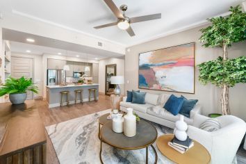 Living area at MAA Robinson luxury apartments in Orlando, Florida