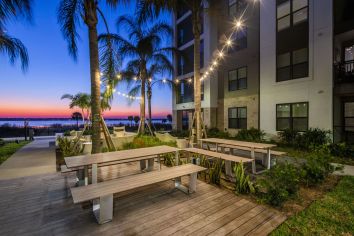 Outdoor seating at MAA Sand Lake in Orlando, FL