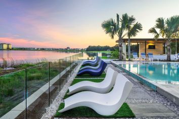 Poolside seating at MAA Sand Lake in Orlando, FL