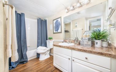 Bathroom at MAA Tiffany Oaks luxury apartment homes in Orlando , FL