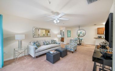 Model living room at MAA Twin Lakes in Orlando, FL